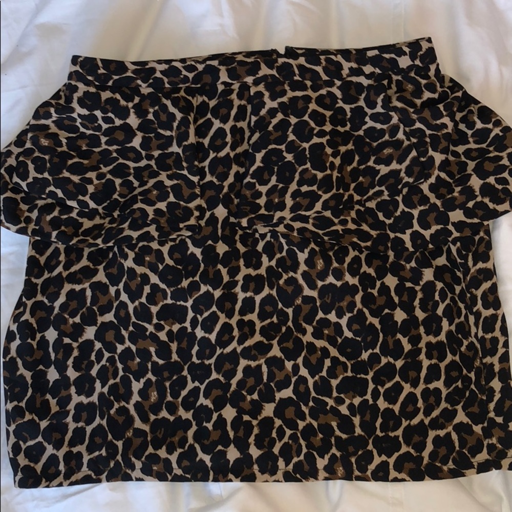 Cheetah Print Peplum Skirt